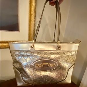 Gucci Gold Monogram Handbag